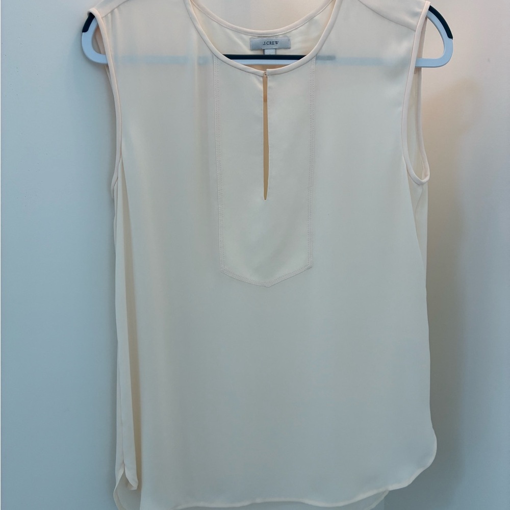 J. Crew Ivory Sleeveless Blouse 6